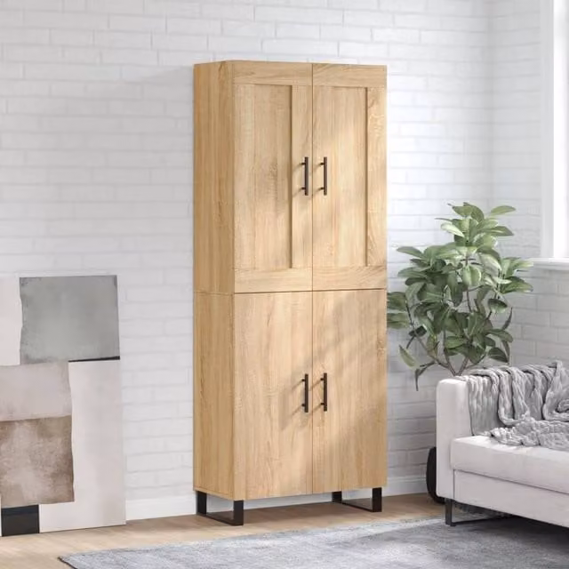 Berkfield Home Sonoma Oak Highboard in Brown, W/D/H: 69.5 x 34 x 180 cm – 1