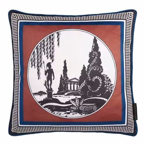 Ulster Weavers Striped Velvet Square Cushion in Red and Blue, W/D/H: 43 x 43 x 43 cm – 3