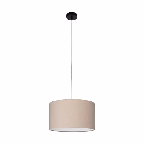 Eglo Feniglia Modern Pendant Ceiling Light in Black and Beige with Fabric and Metal Finish – 1