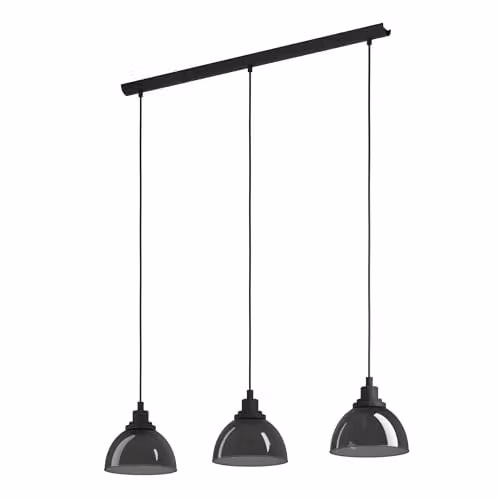 Eglo Beleser 3-Light Suspended Pendant Light in Black with Glass Shades – 1