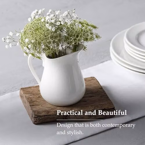 WM Bartleet & Sons White Ceramic Traditional Jug with Drip-Free Spout, 450 ml – 4