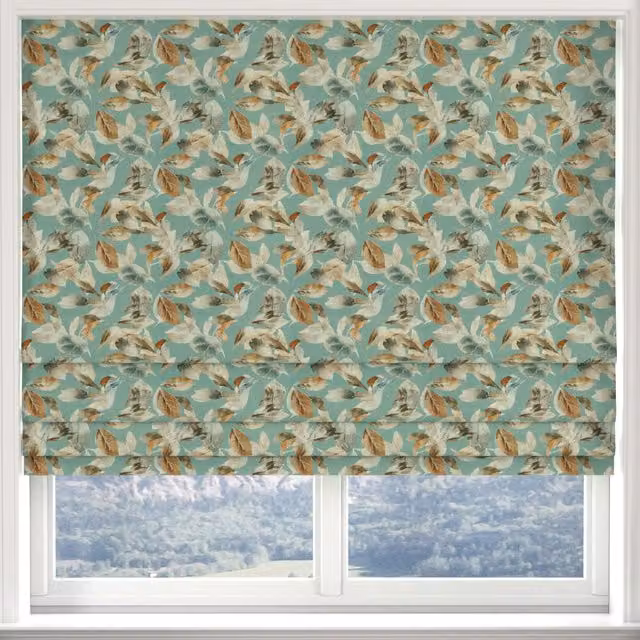 Ante Decor Made to Measure Blue Floral Blackout Roman Blind