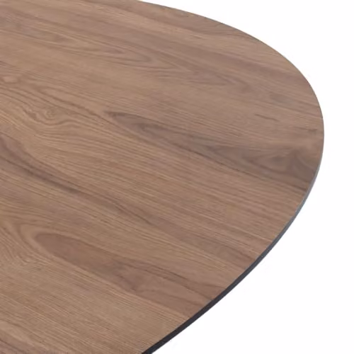 Calicosy Maya Round Wood Dining Table in Brown with Metal Legs, Diameter: 120 cm, Height: 76 cm – 3