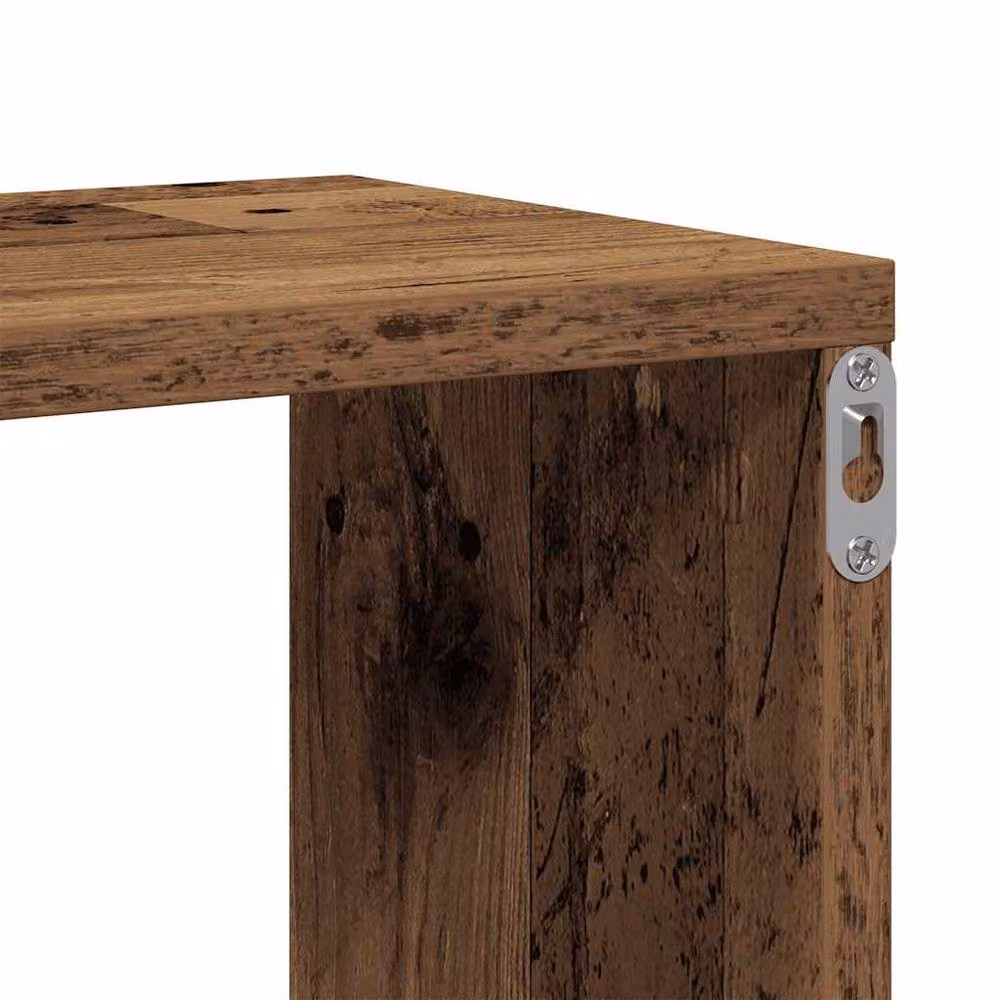 Berkfield Home Wall Shelf in Old Wood Brown, W/D/H: 104 x 20 x 58.5 cm – 5