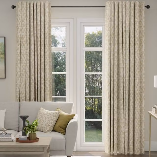 ANTE DECOR Hermes Made To Measure Blackout Chenille Fabric Curtains in Beige