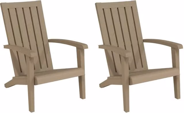 Berkfield Home Garden Adirondack Chairs, 2 Piece Set, Light Brown Polypropylene