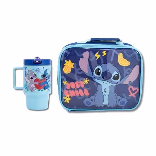 Stor Disney Lilo & Stitch 2-Piece Insulated Lunch Set with Drinking Cup in Blue