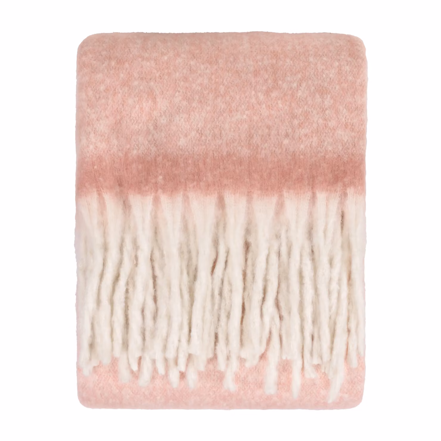Furn Cozy Woven Tasselled Throw in Pink, W: 140 cm, D: 180 cm – 2