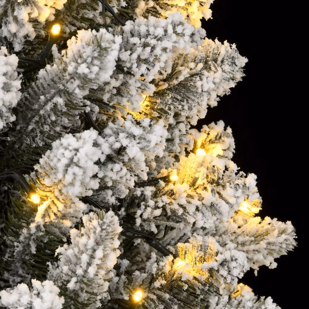 Berkfield Home Flocked Green Artificial Christmas Tree with 300 LEDs, Height: 180 cm – 6