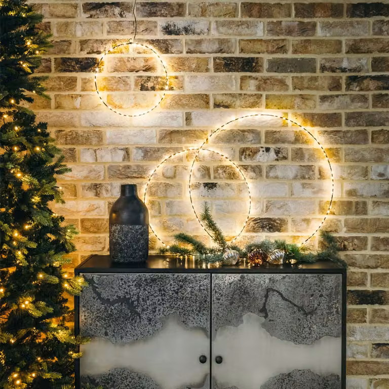 Noma Circle LED Ring Light in Black, Diameter: 60 cm