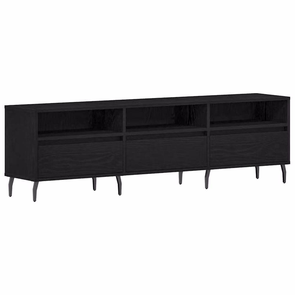 Berkfield Home Modern TV Cabinet in Black Oak, W: 150 cm, D: 30 cm, H: 44.5 cm – 3