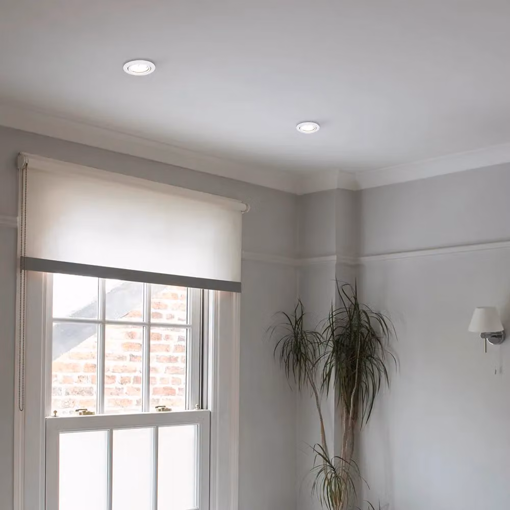 ValueLights White Tiltable Recessed GU10 Ceiling Downlight Fitting – 2