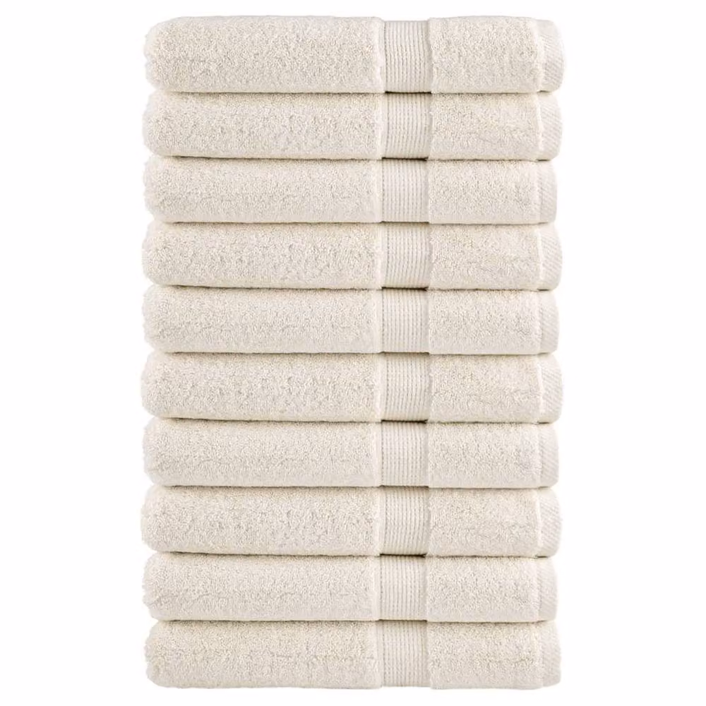 Berkfield Home SOLUND Premium Cotton Terry Sauna Towels, 10 Pack, Cream, W: 80 cm x L: 200 cm, 600 gsm – 2