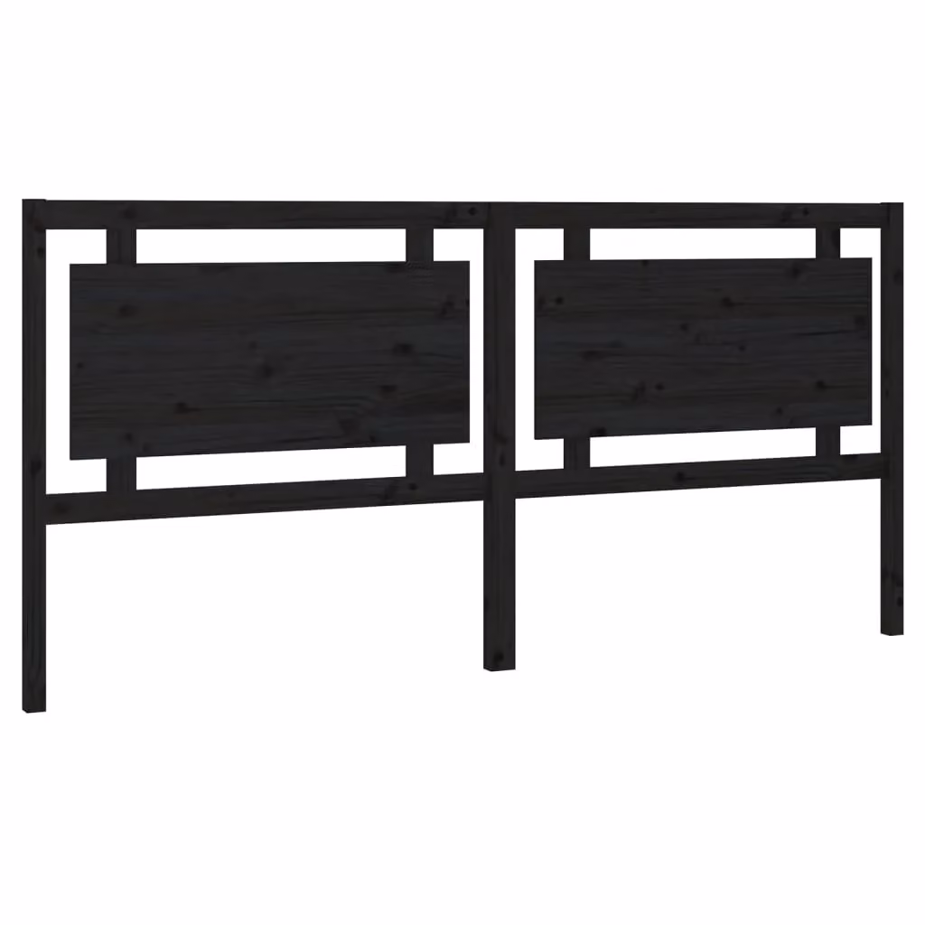 Berkfield Home Black Rustic Solid Pine Wood Bed Headboard W/D/H: 205.5 x 4 x 100 cm – 2