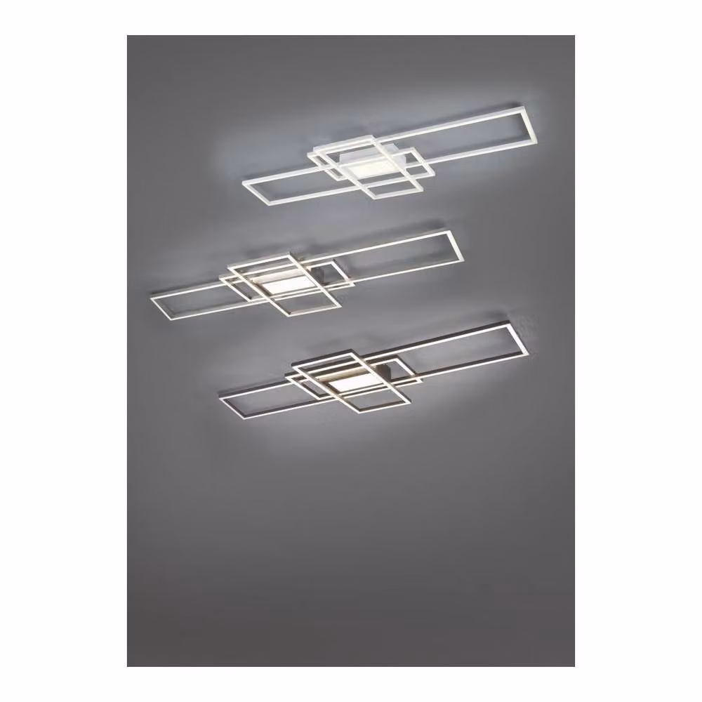 Netlighting Irvine Modern 60W LED Semi Flush Ceiling Light in White with Remote Control and Adjustable CCT – 3