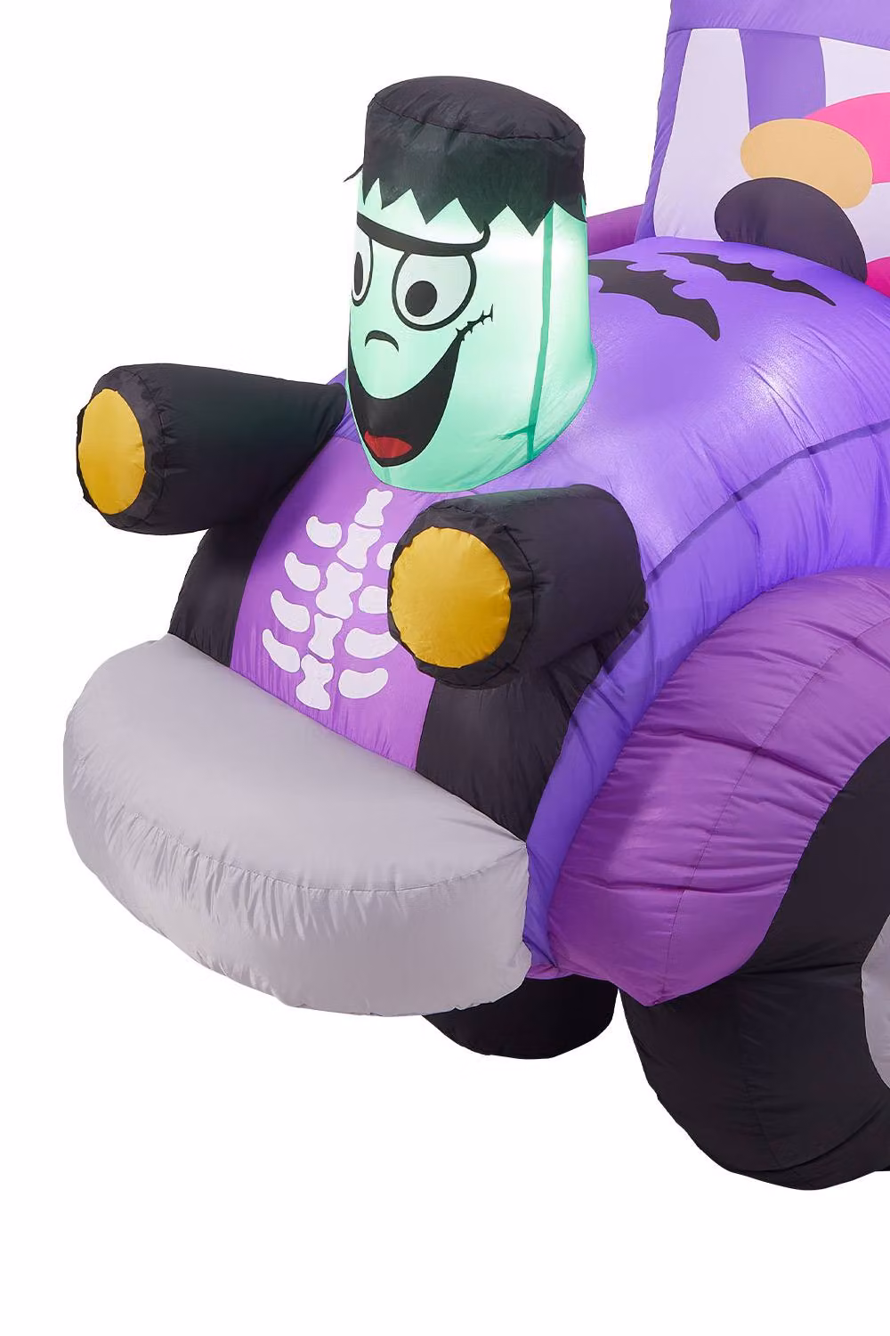 Garden Sanctuary 5ft Halloween Inflatable Witch Car with Jack-o'-lantern LEDs in Purple, Height: 152.4 cm – 7