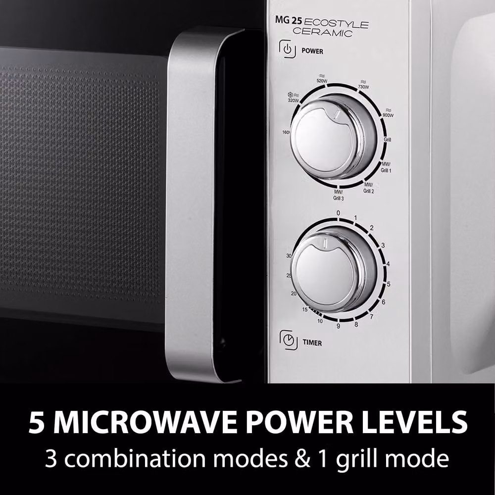 Caso Design 25L Ceramic Microwave and Grill in Silver, 900 Watt – 4