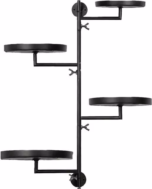 VOGREX 3-Tier Rotating Wall-Mounted Window Plant Shelf in Black Metal – 1