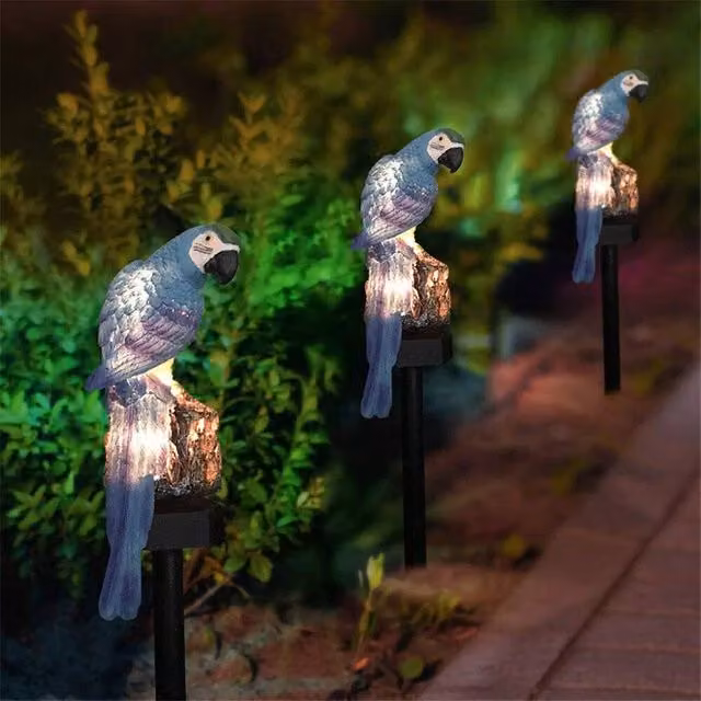 EONLION Blue Parrot LED Solar Power Resin Garden Light, Height: 100 cm – 1