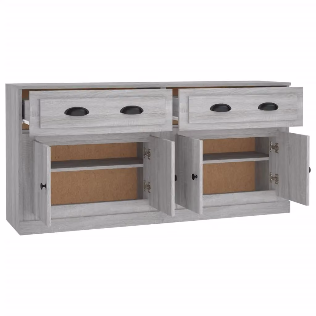 Berkfield Home Set of 2 Grey Sonoma Sideboards in Matt MDF – 2