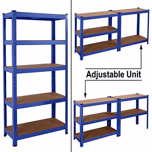 Direct Online Houseware House of Home 5 Tier Heavy Duty Metal Storage Racking, Blue, W/D/H: 70 x 30 x 150 cm – 4