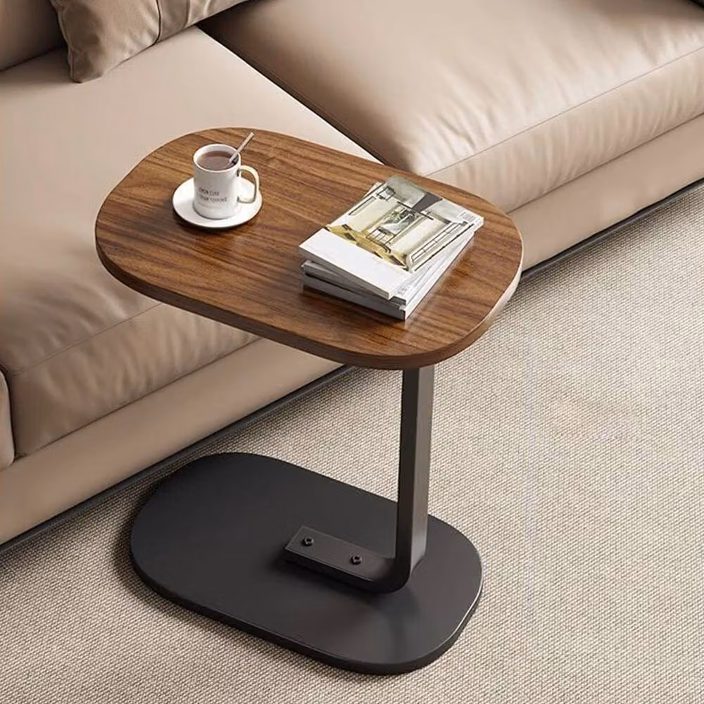 VOGREX Walnut Compact Sofa Side End Table and Coffee Laptop Table in Brown, W/D/H: 45 x 60 x 60 cm – 2