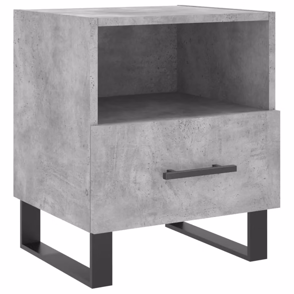 Berkfield Home Bedside Cabinet in Concrete Grey, W: 40 cm, D: 35 cm, H: 47.5 cm – 2