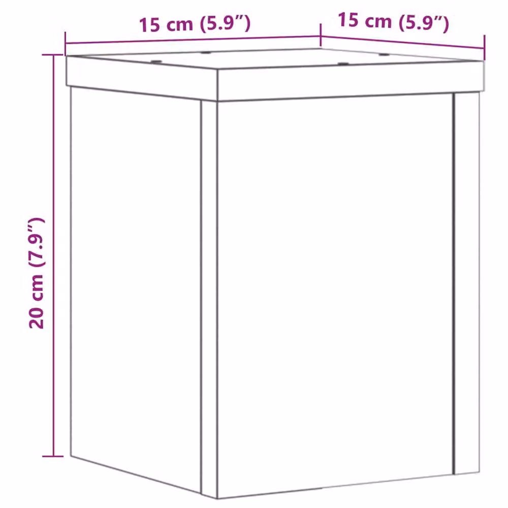 Berkfield Home Set of 2 Sonoma Oak Plant Stands in Beige, W/D/H: 15 x 15 x 20 cm – 2