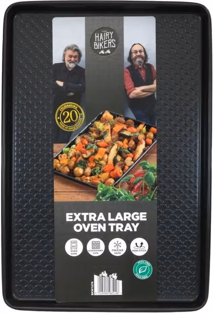 Hairy Bikers Non-Stick Carbon Steel Rectangular Baking Sheet, Black, W: 45 cm, D: 30 cm – 1