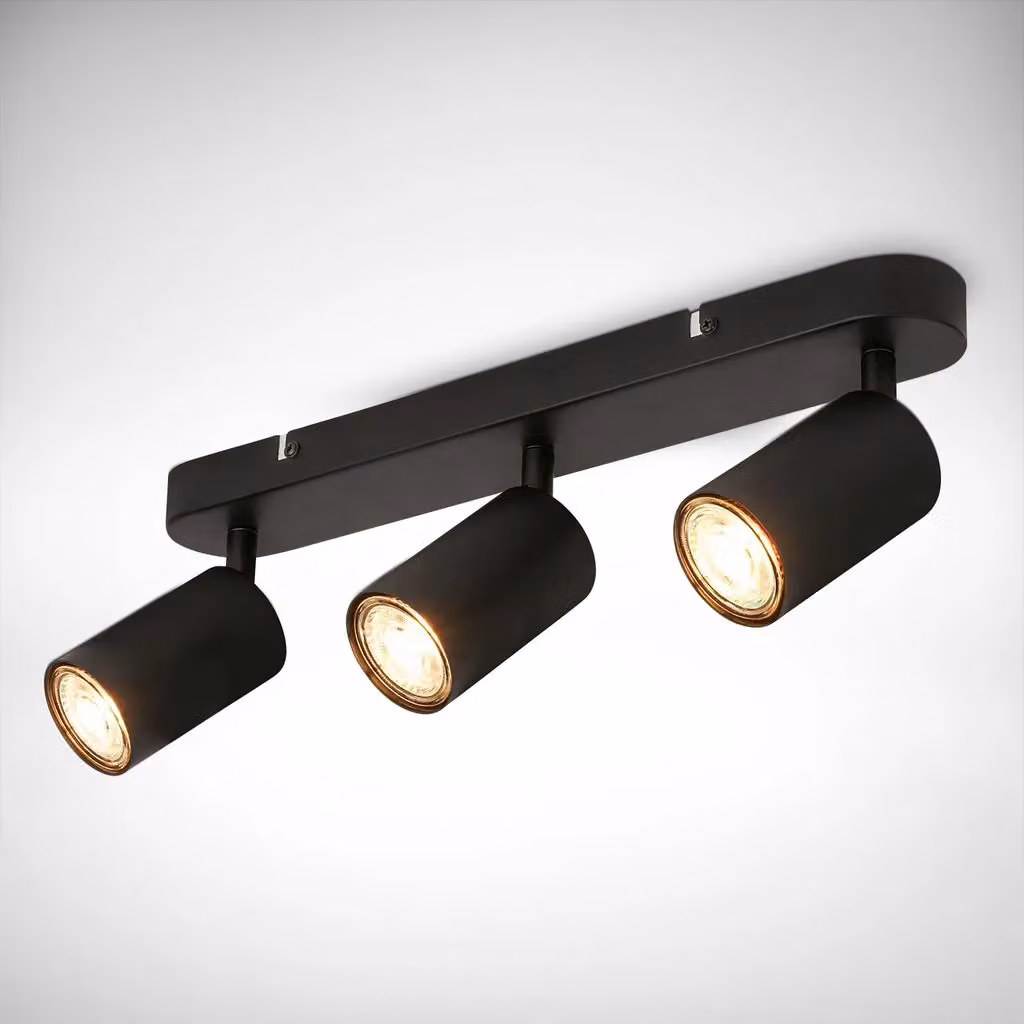 B.K.Licht Black Adjustable 3-Way GU10 LED Ceiling Spotlight – 8