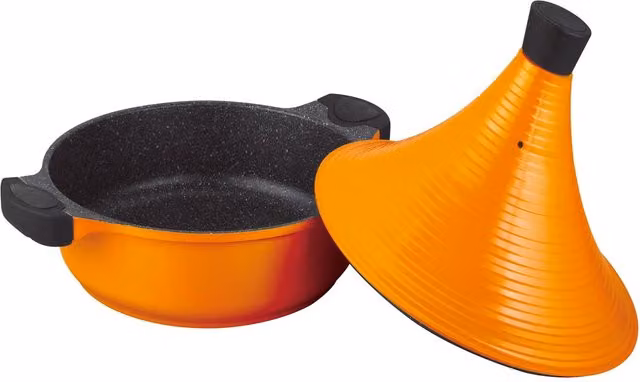 Gr8 Home Orange Non Stick Aluminium Tagine Casserole Pot