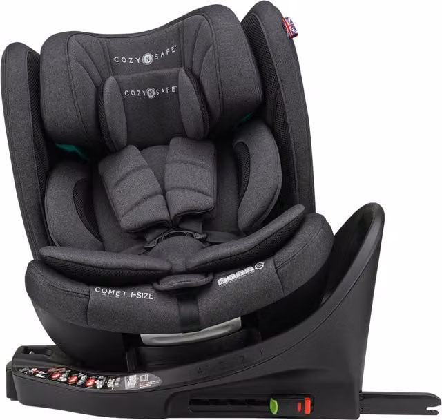 Cozy N Safe Comet 360 i-Size Rotating Child Car Seat with Isofix Base and Load Leg, Grey
