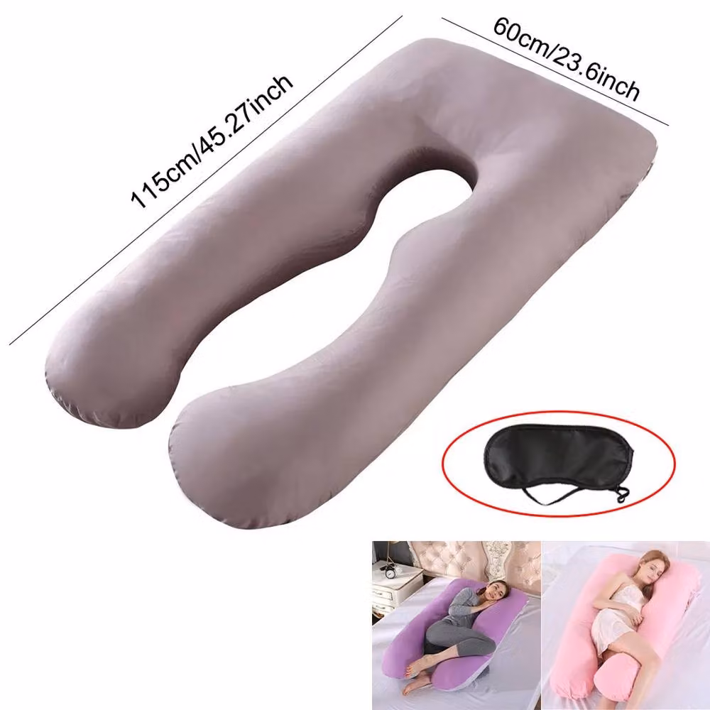 Ventryn U Shaped Maternity Pregnancy Pillow with Removable Cover in Grey – 2