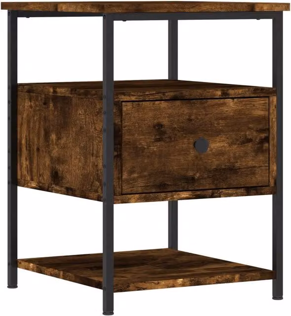 Berkfield Home Bedside Cabinet in Smoked Oak Brown, W/D/H: 40 x 42 x 56 cm – 1