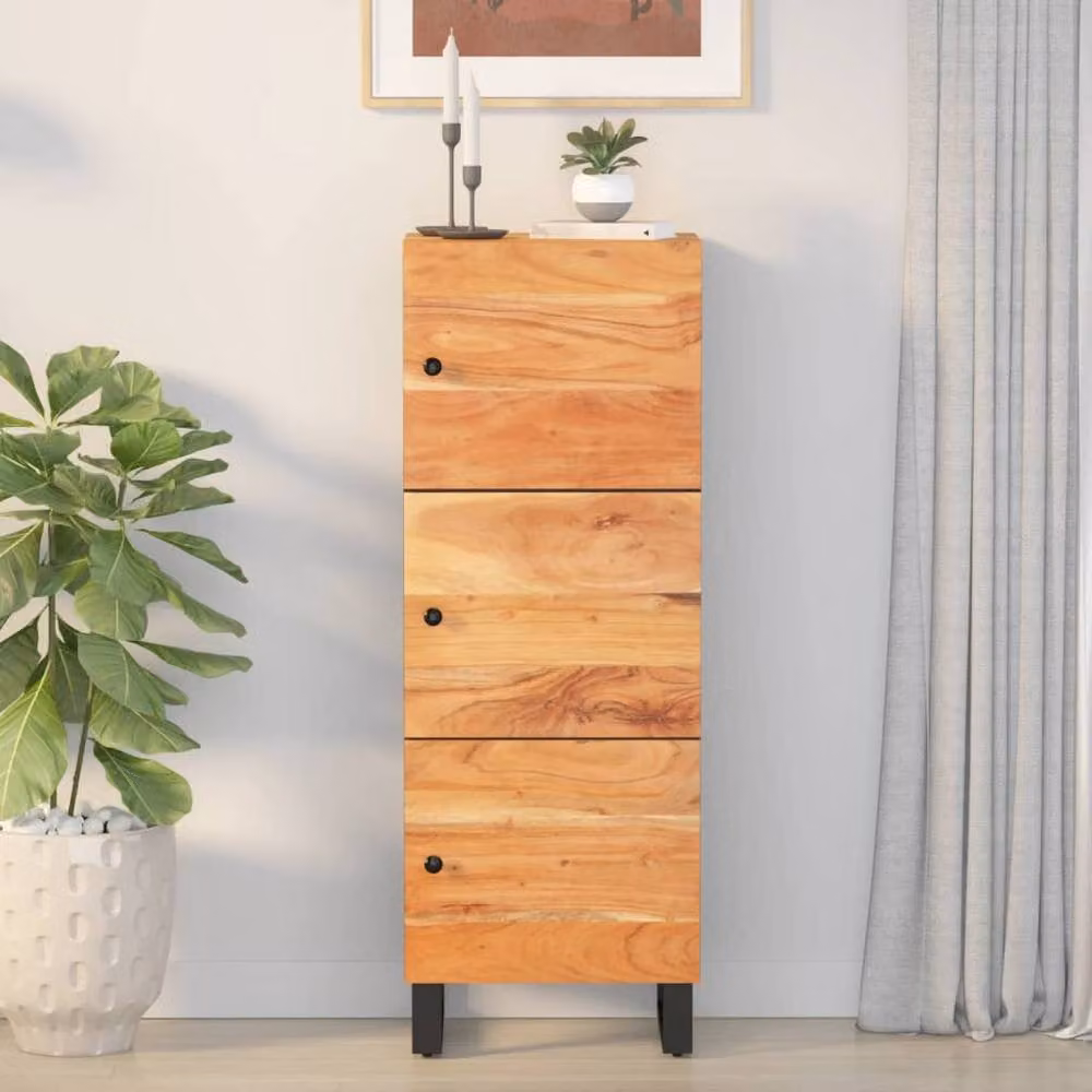 Berkfield Home Industrial Highboard with 3 Doors in Brown Acacia Wood and Iron, W/D/H: 40 x 33 x 110 cm – 2