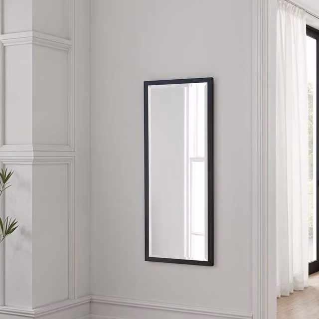 Yearn Eternity Full Length Bevelled Mirror in Black, H 126 cm x W 50 cm