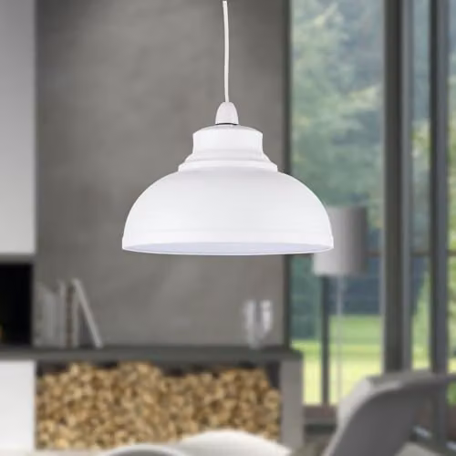First Choice Lighting Cream Domed Metal Easy Fit Pendant Shade – 3