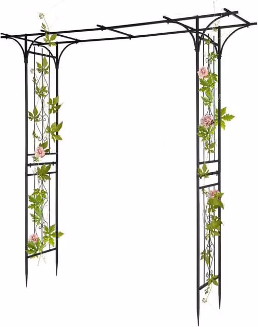Kelvenix Heavy Duty Metal Garden Arch Support in Black – 1