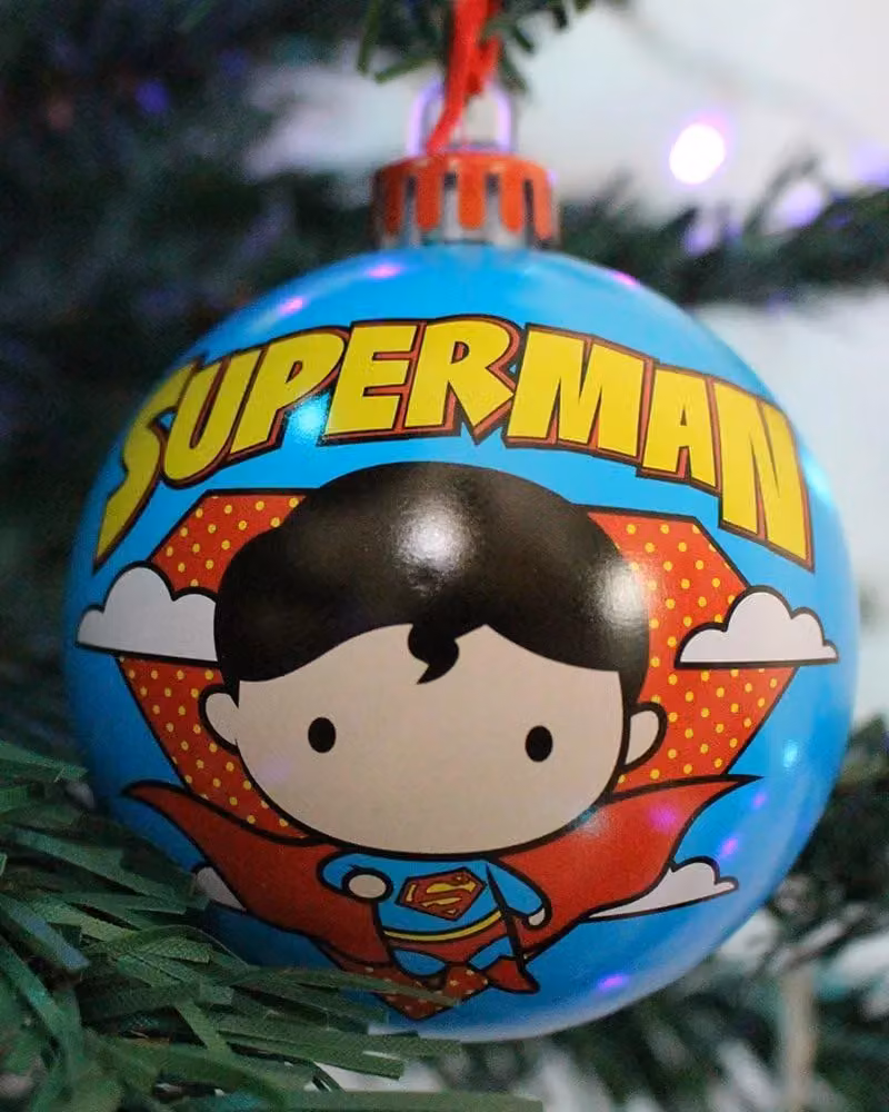 DC Super Heroes Multicolour Metal Round Hanging Christmas Baubles, 6 Pack – 3