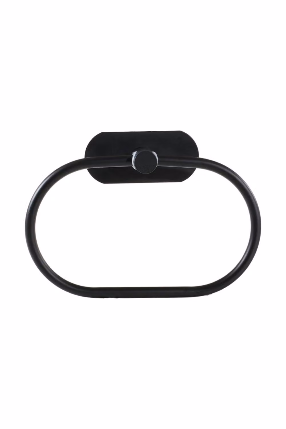 Living and Home Self-Adhesive 304 Stainless Steel Oval Towel Ring in Black – 2