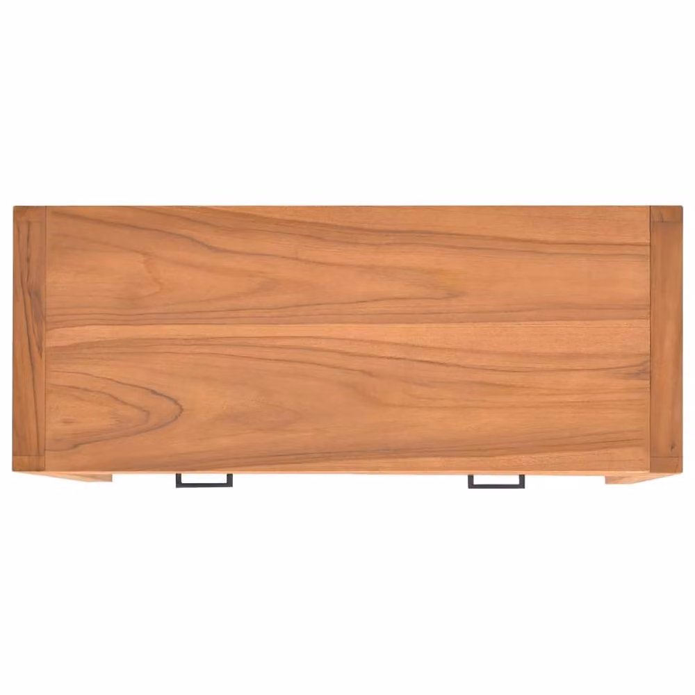 Berkfield Home Teak Wood Writing Desk in Brown, W/D/H: 100 x 40 x 75 cm – 2