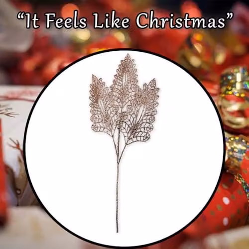 VFM e-Store Christmas Stem Leaves and Berries Decoration in Gold, W: 80 cm, H: 37 cm – 6
