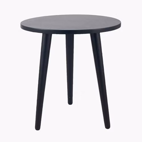 Pacific Lifestyle Round Wooden Tripod Side Table in Black, W: 40 cm, D: 40 cm, H: 41 cm – 1