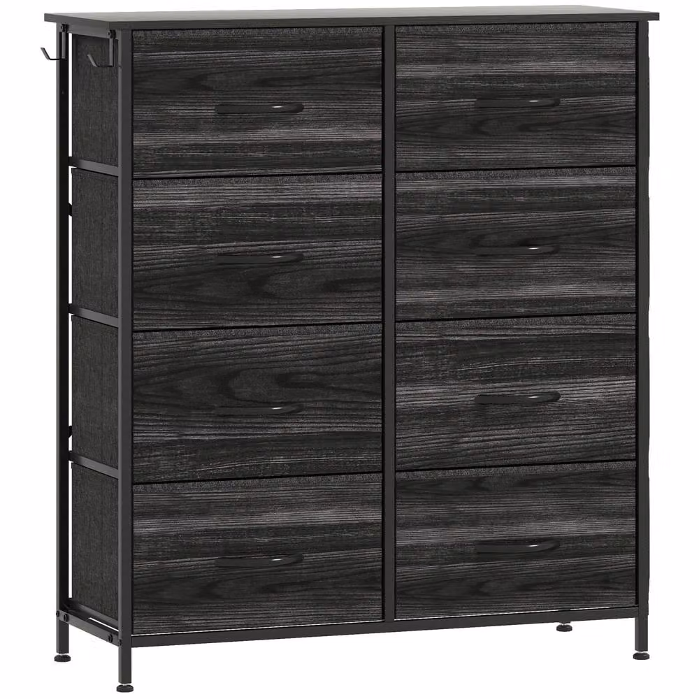 Wyld Haus Elzi 8 Drawer Storage Chest in Black Metal and Fabric – 2