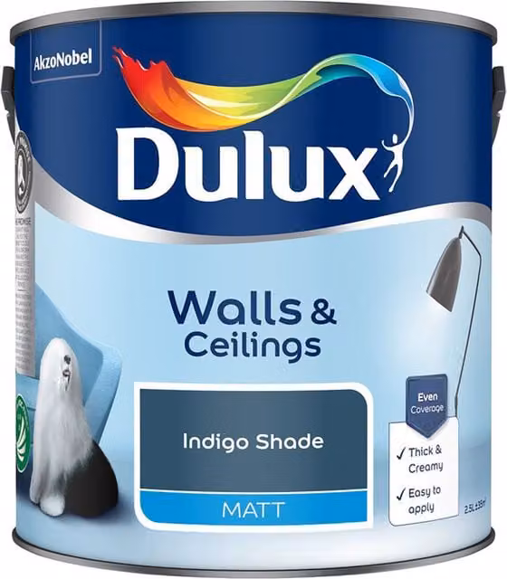 Dulux Matt Dispersion Emulsion Paint, Blue, 2.5 l