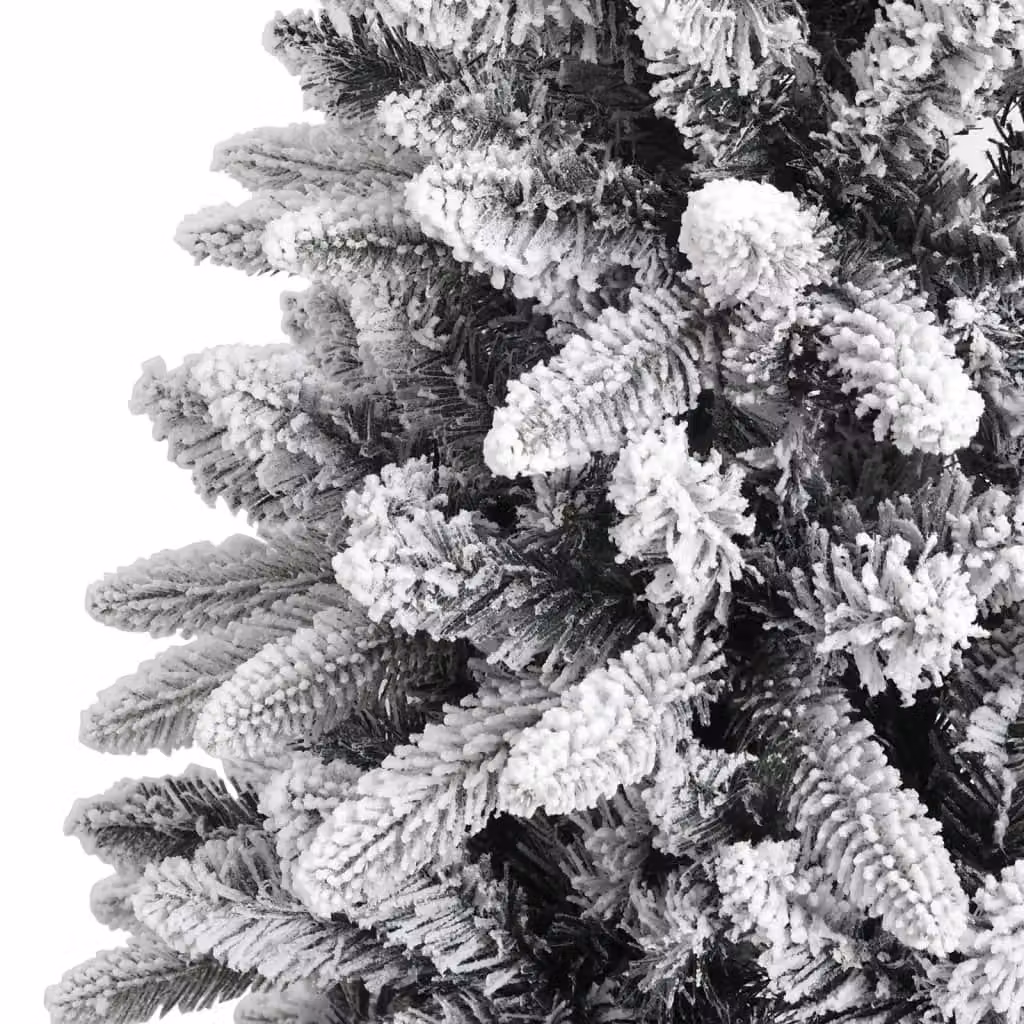Berkfield Home Artificial Flocked Snow Christmas Tree in White, Height: 180 cm – 4