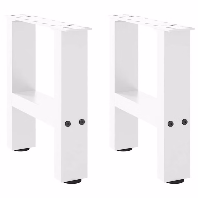 Berkfield Home Steel Coffee Table Legs, White, 2 Pieces, W/D/H: 30 x 30 x 30 cm