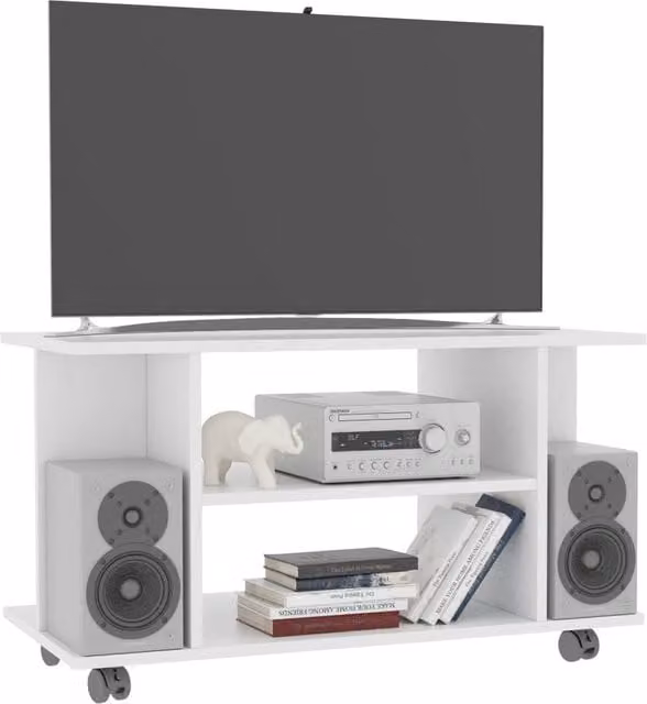 Berkfield Home White TV Cabinet with Castors, W/D/H: 80 x 40 x 40 cm – 1