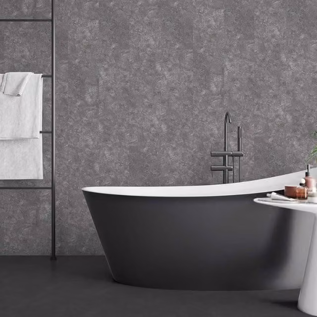 Neptune Grey Concrete Stone Look Bathroom Wall Panel, H x W x D: 240 x 100 x 1 cm