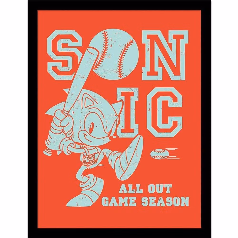 Sonic the Hedgehog All Out Game Season Framed Multicolour Paper Poster – 2